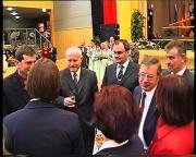 Gäste zum Festempfang (v. l. Bürgermeister Puzdrowski, Polen, Ministerpräsident Milbradt, Bürgermeister Fischer, Regierungspräsident Noltze)