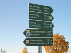 Wegweiser am Wanderparkplatz