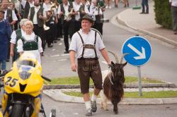 Die Meinersdorfer Ziesch führt den Festumzug am 20.09.2014 an.