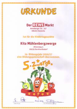 Kita Mühlbergzwerge, Urkunde